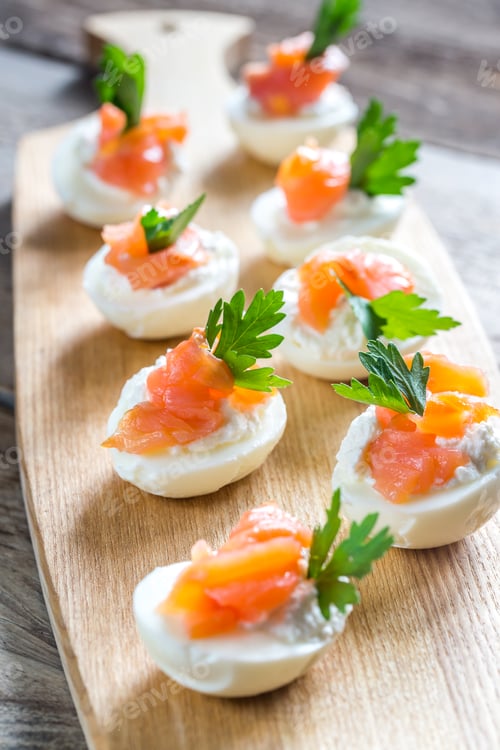 Preview: Salmon cream cheese deviled eggs