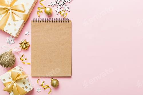 Preview: Christmas blank greeting card mock-up scene. Creative layout made of Christmas tree