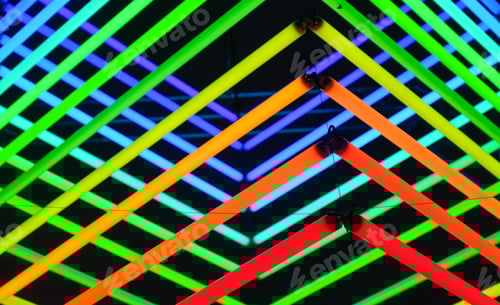 Preview: An art installation of colored lights in support of Pride, LGBT, and transgender people.