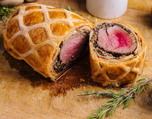 Preview: Pork tenderloin in wellington style with mushrooms