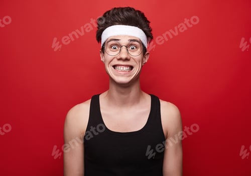 Preview: Funny young man in sports outfit