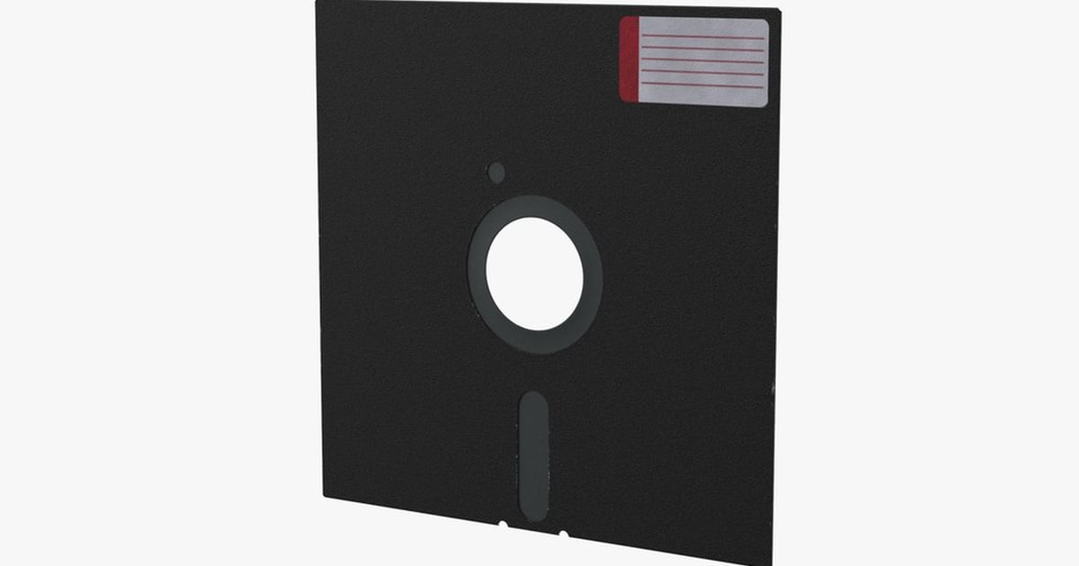 8-Inch Floppy Disk with Label 3D, Incl. archive & data - Envato