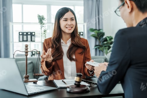 Preview: Asian female exclusive lawyer people legal advisor, legislation, legal contract documents