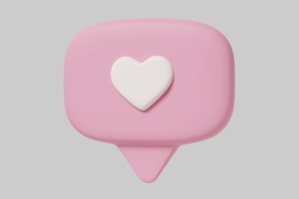 Preview: Pink speech bubble with a white heart