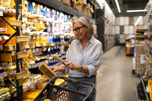 Preview: Shopping for painting supplies in a home improvement store during the day