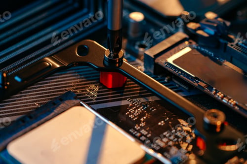 Preview: Computer part circuit board close up photo