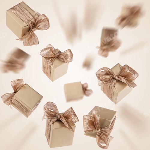 Preview: Flying gold gifts background