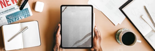 Preview: Tablet on a desk flatlay