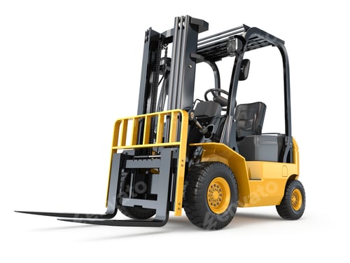 Preview: Forklift truck on white isolated background.