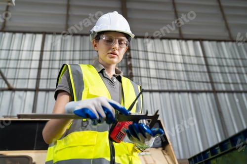 Preview: Metal industry worker at factory, Business industry and lathe background.