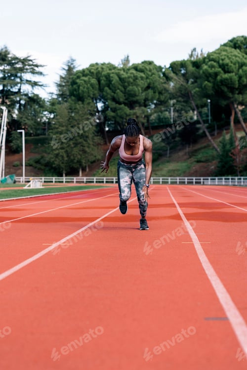 Preview: Young black athlete sprinter running