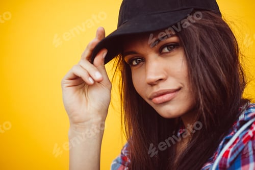 Preview: Happy teenager portrait on colored backgrounds