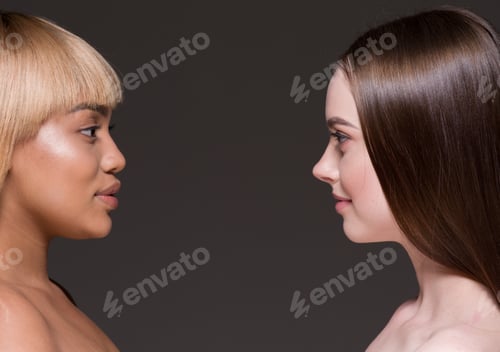 Preview: Women black and white skin ethnic beauty cosmetic skin care
