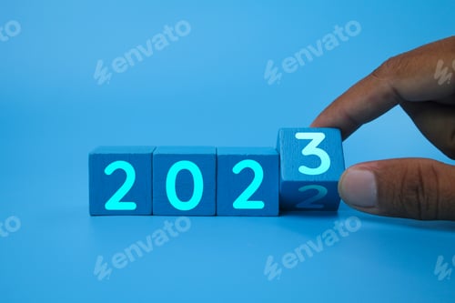 Preview: blue cube with the number 2023.