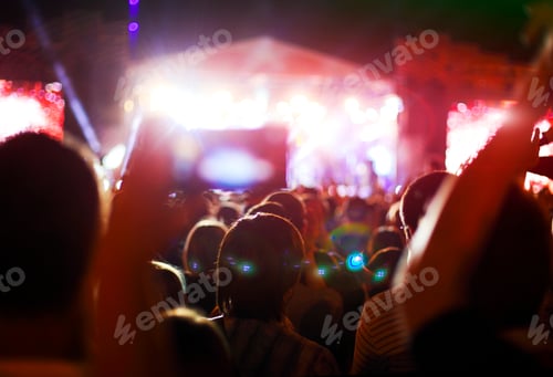 Preview: Crowd Enjoying Energetic Concert Performance at Night