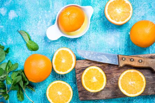 Preview: Ingredients for healthy orange juice