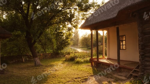 Preview: Small porch of the rural house.