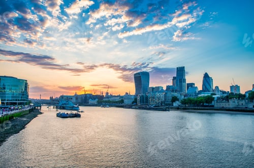 Preview: LONDON, UK - JUNE 30TH, 2015: Modern city buildings exterior at