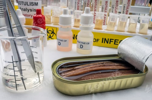 Preview: Canned food can contaminated by Clostridium botulinum toxin that causes botulism in humans