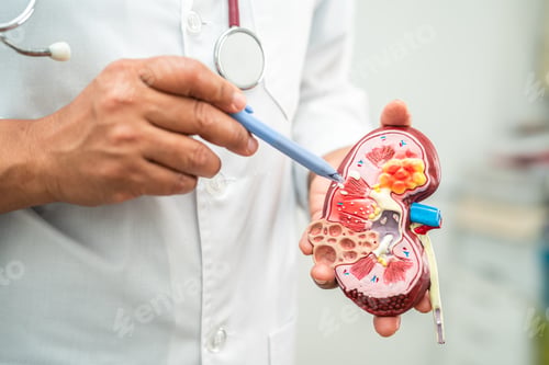 Preview: Kidney disease, Chronic kidney disease ckd, Doctor hold model to study and treat in hospital.