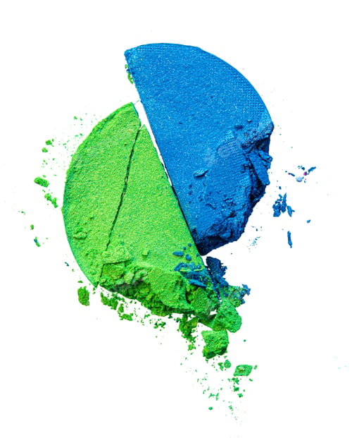 Preview: Crushed eyeshadows for eyes makeup isolated on white