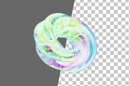 Preview: Twisted Ballon Ring Chrome 3D Icon