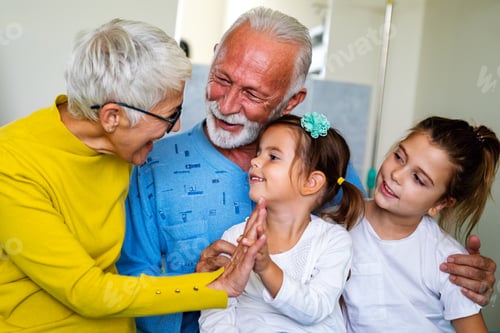 Preview: Family visiting mature male patient in hospital. Healthcare, pensioner, family support concept