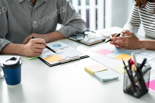 Preview: Business People Collaborate on Financial Data Analysis