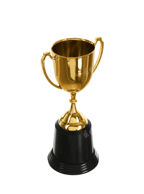 Preview: Shiny gold cup on white background. Winner's trophy