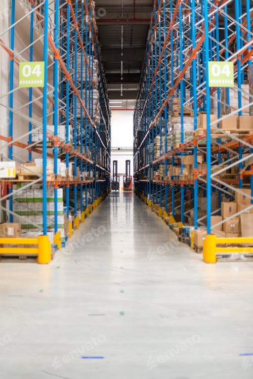 Preview: Warehouse full of goods, no people
