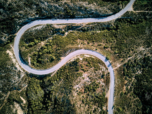 Preview: Winding road aerial view