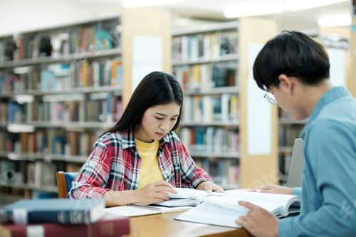 Preview: Young students campus helps friend catching up and learning.