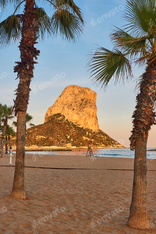 Preview: Penon de ifach and mediterranean sea at sunset. Alicante, Spain