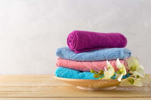 Preview: towels roll with flower