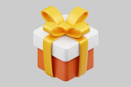 Preview: Wrapped gift orange and white box