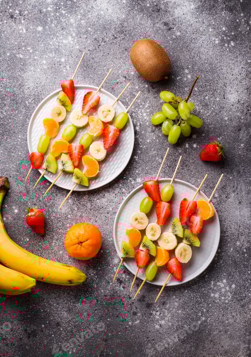 Preview: Colorful Fruit Skewers Ready to Eat