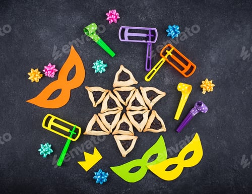 Preview: Jewish holiday Purim celebration concept