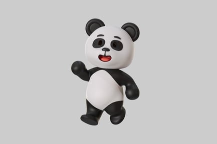 Preview: Cheerful walking panda character