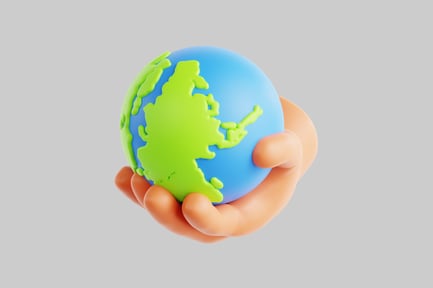 Visualização: Globo terrestre na mão