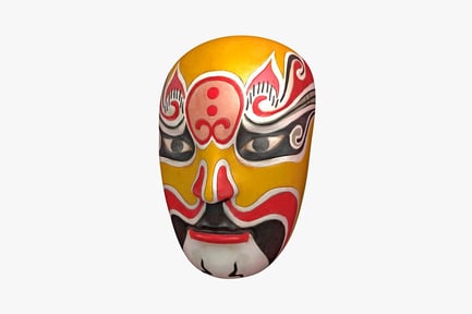 Preview: Chinese mask with red and black design