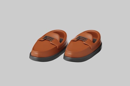 Preview: Casual brown penny loafer shoes