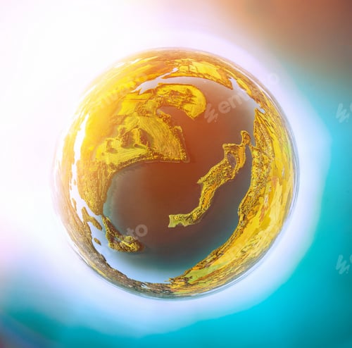 Preview: little planet view Green Forest Woods And Lake River Landscape I