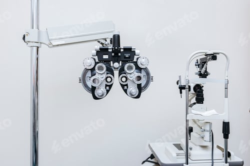 Preview: Phoropter, ophthalmic instrument used by ophthalmologist and optometrist for prescribing glasses