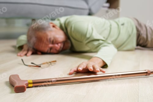 Preview: Elderly people accident slip and fall, Accident of senior slip and fall to floor