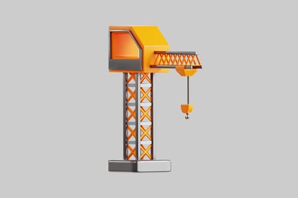 Aperçu: Cartoon crane lift construction machine