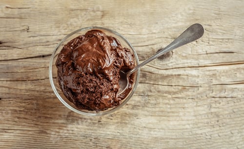 Preview: Transparent bowl with chocolate mousse top view