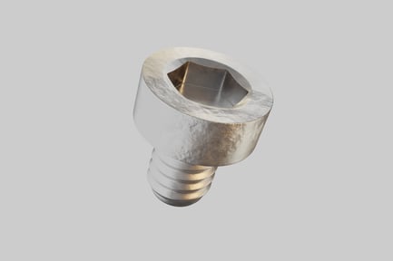 Preview: Metallic cylinder with textured central aperture and mounting holes