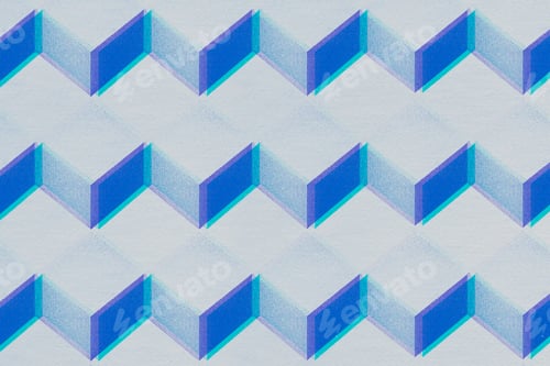 Preview: 3D gray and blue paper craft cubic patterned background