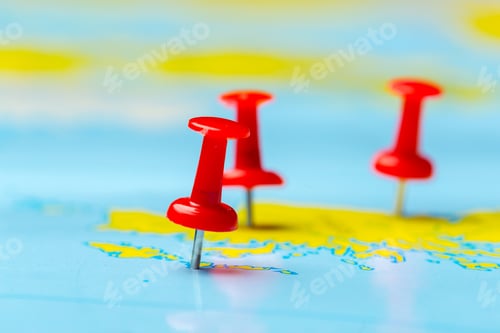 Preview: Travel destination points on a map