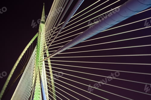 Preview: neon green abstract architecture at night